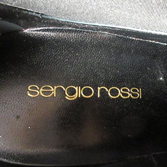 SERGIO ROSSi Black Pearl Pointed Toe High Heeled Ankle Boots Booties Sz 38 Shoes - Picture 5 of 16